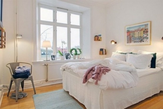 cozy scandinavian bedrooms 1 554x371 Cùng nhìn qua bộ thiết kế phòng ngủ phong Scandinavia đầy quyến rũ